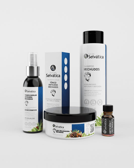 Kit Anticaída y Crecimiento Capilar Hombre – 4 Productos Naturales | Fusión Selvática
